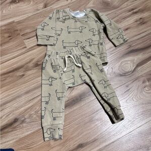 Little one shop 6-12 months dachshund dog print set